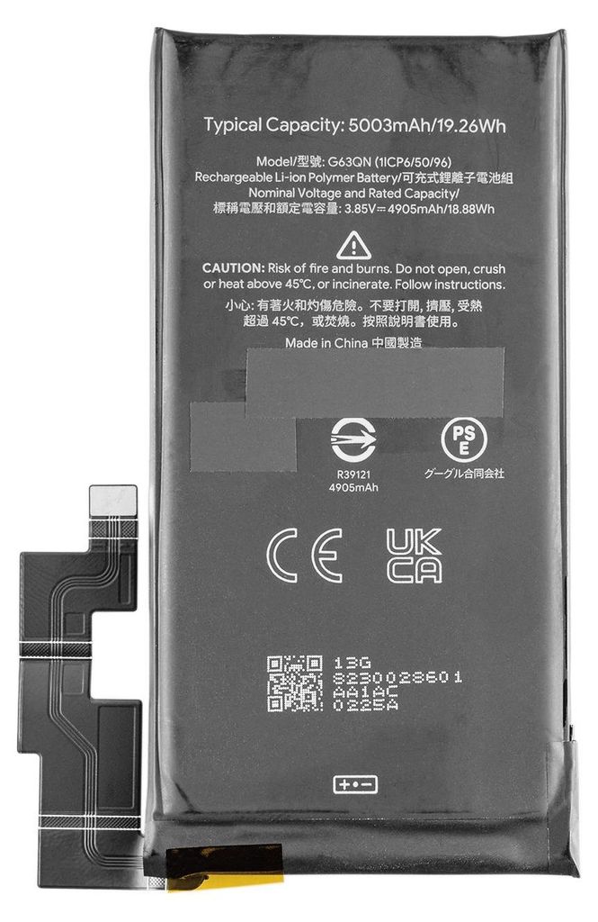 Akku für Google Pixel 6 Pro Smartphone mit 5003 mAh Kapazität, Modell G63QN