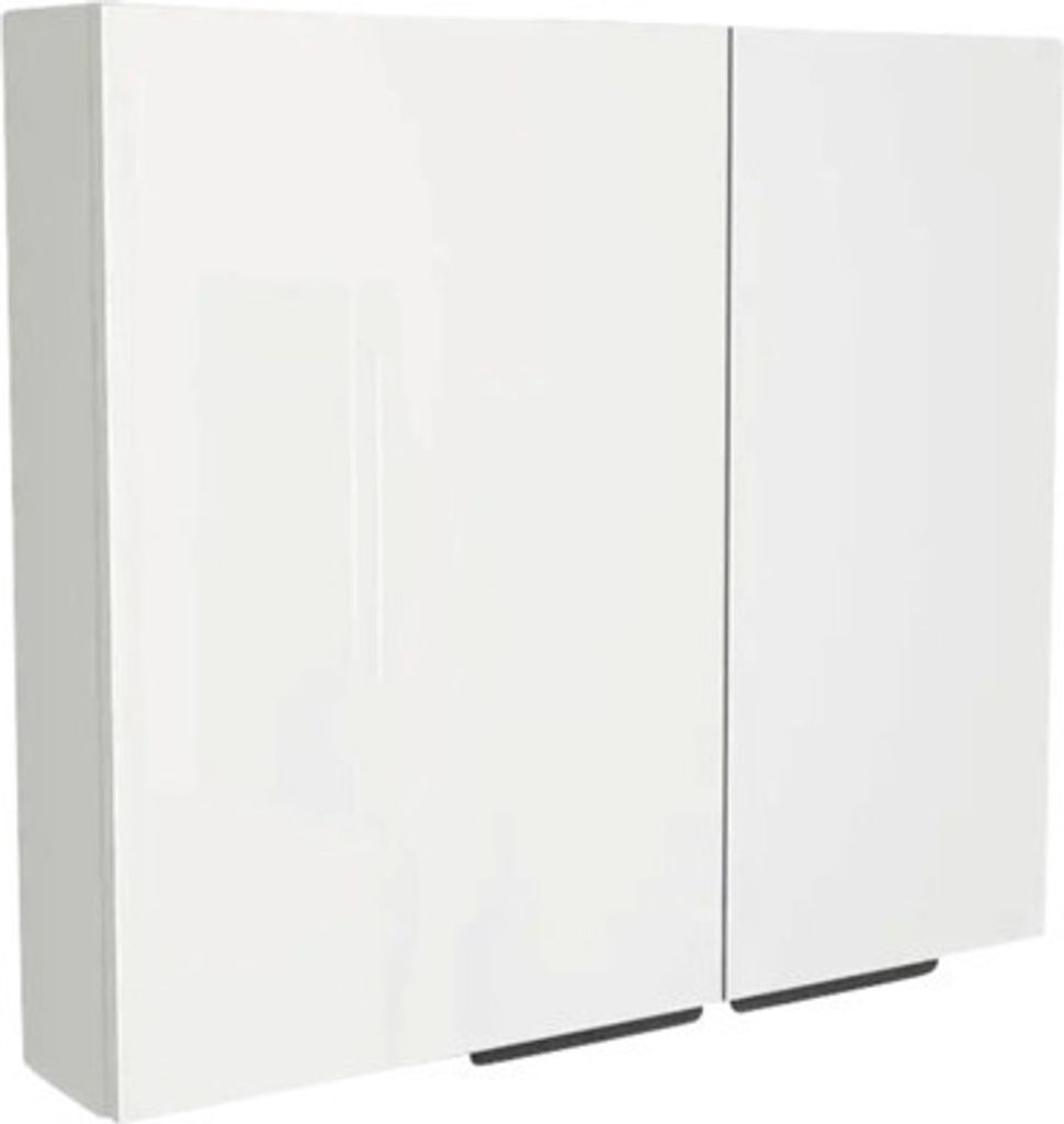 Spiegelschrank Devo Vena 2.0 links BxHxT 80x70x15 cm pearl grey supermatt - Griff schwarz