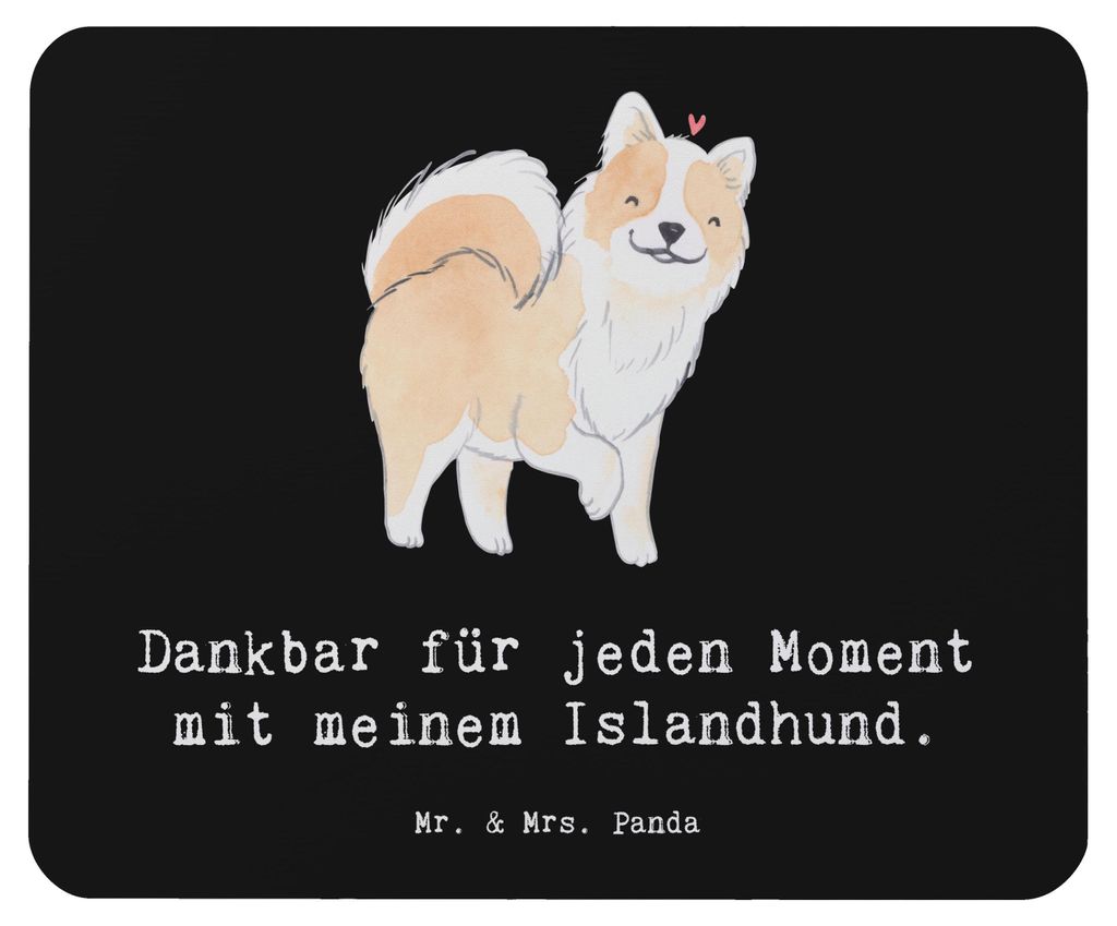Mr. & Mrs. Panda Mauspad Islandhund Moment - Schwarz - Geschenk, computer, mousematte, laptop, Isländischer Schäferhund, Mouse Pad, Mousepad