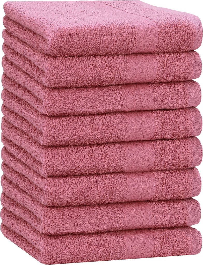 Betz 8 Stück Handtücher 50x100 cm PREMIUM 100% Baumwolle Farbe: altrosa