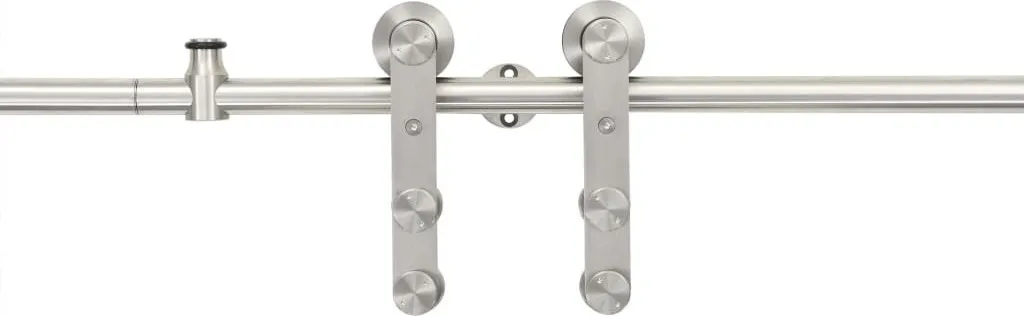 Système porte coulissante 183 cm inox argent pour gain de place intérieur