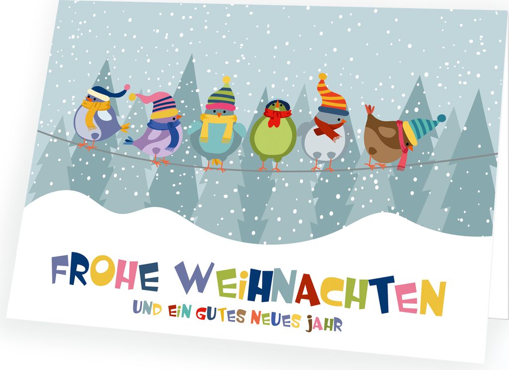 Weihnachtskarte Vogelfreunde mit passendem Umschlag 10x Karte 10x Umschlag