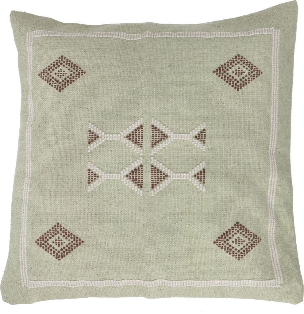 Kelim Kissenhülle - 50*50 cm Modell 22, Grün, Jute,Baumwolle, Für Zierkissen, Dekokissen, Sofakissen, Sitzkissen, Orientalisch