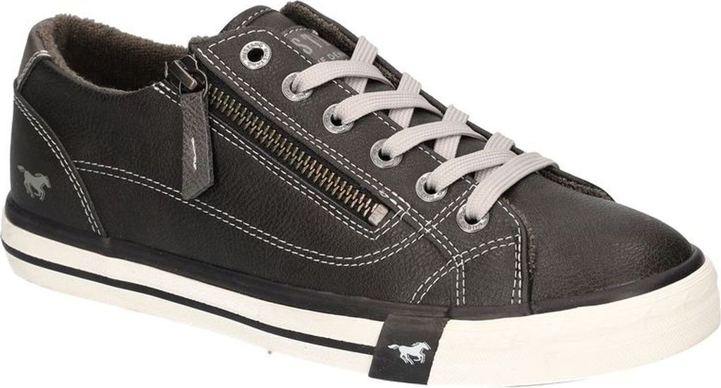 Mustang Damen Halbschuh Sneaker Schnürer Reißverschluss 1146-319, Größe:39 EU, Farbe:Grau