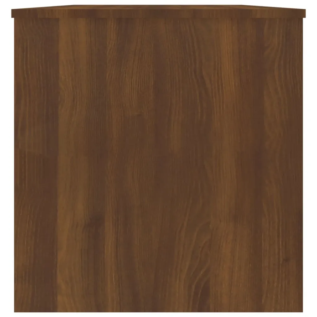 Table basse rectangulaire 102 cm aspect chêne marron bois aggloméré - 8