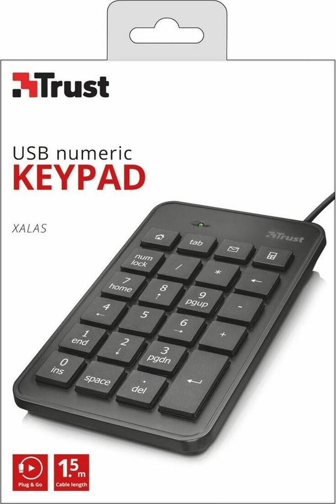 Trust 22221 Numerische Tastatur Notebook / PC USB Schwarz