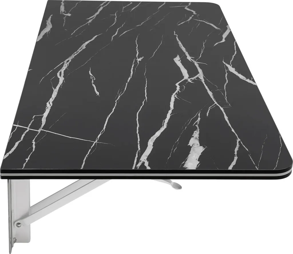 Console murale rabattable noire 80 cm - Bureau d'appoint pour studio