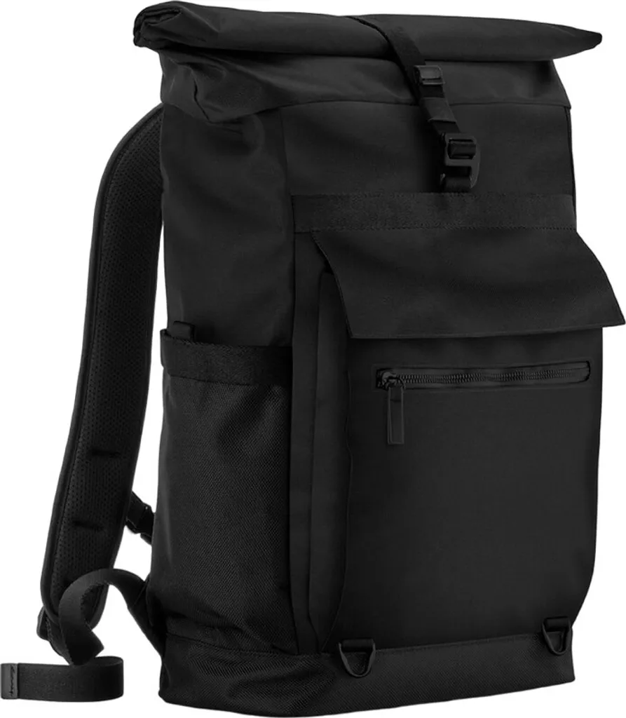 Sac à dos ordinateur imperméable noir avec fermeture par enroulement