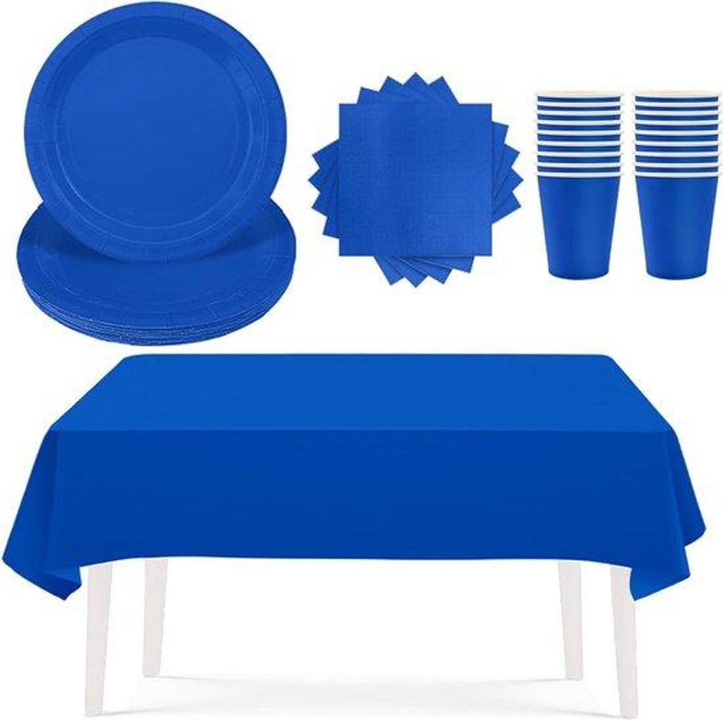 Blaue wasserdichte Tischdecken Set 3teilig 137x274cm PE