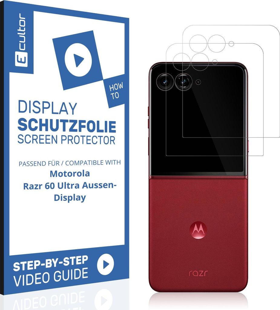 2x 3D Schutzfolie Matt für Motorola Razr 60 Ultra Aussen-Display Display Flexibel Full Cover