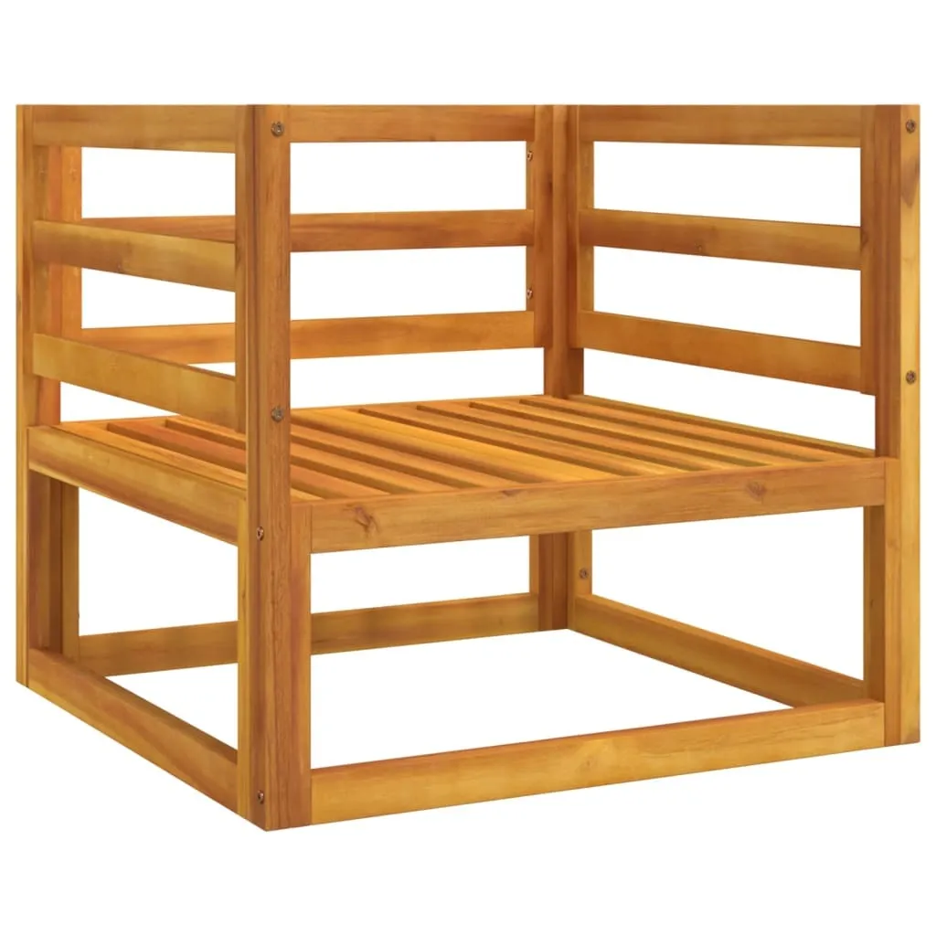 Fauteuil de jardin bois acacia durable avec coussins gris moelleux