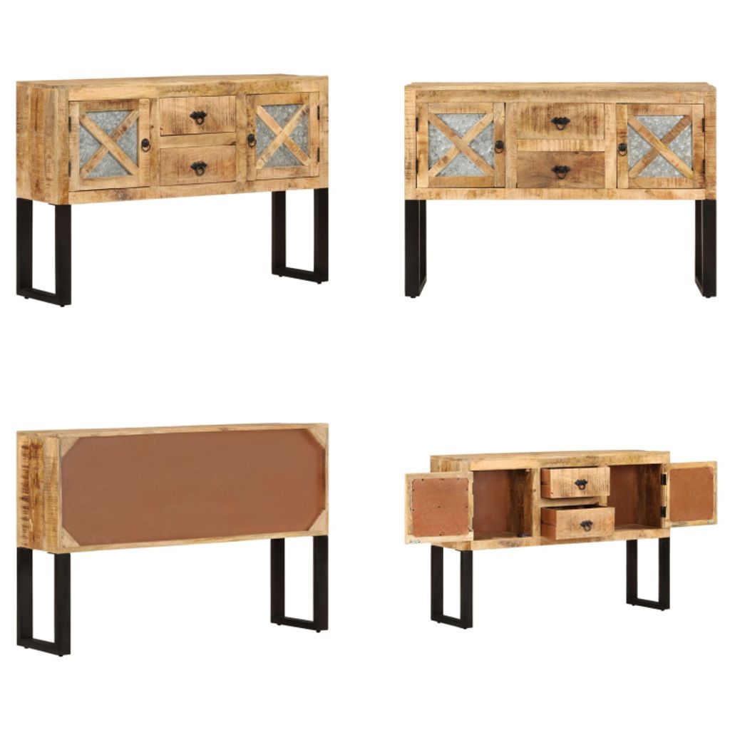 vidaXL Sideboard 110x30x74 cm Raues Mangoholz - Sideboard - Sideboards - Beistelltisch - Beistelltische