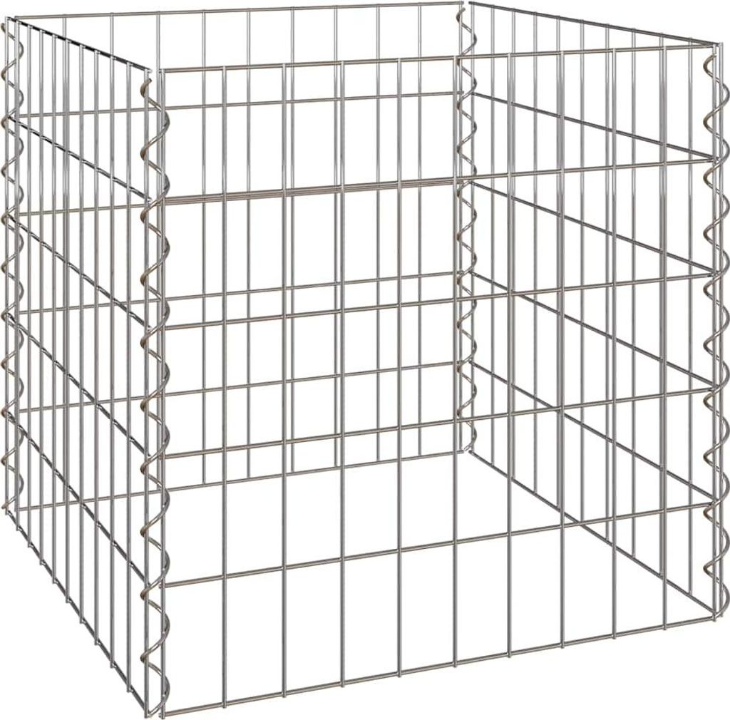 vidaXL Compostiera quadrata 50 x 50 x 50 cm Ferro Immagine del prodotto 