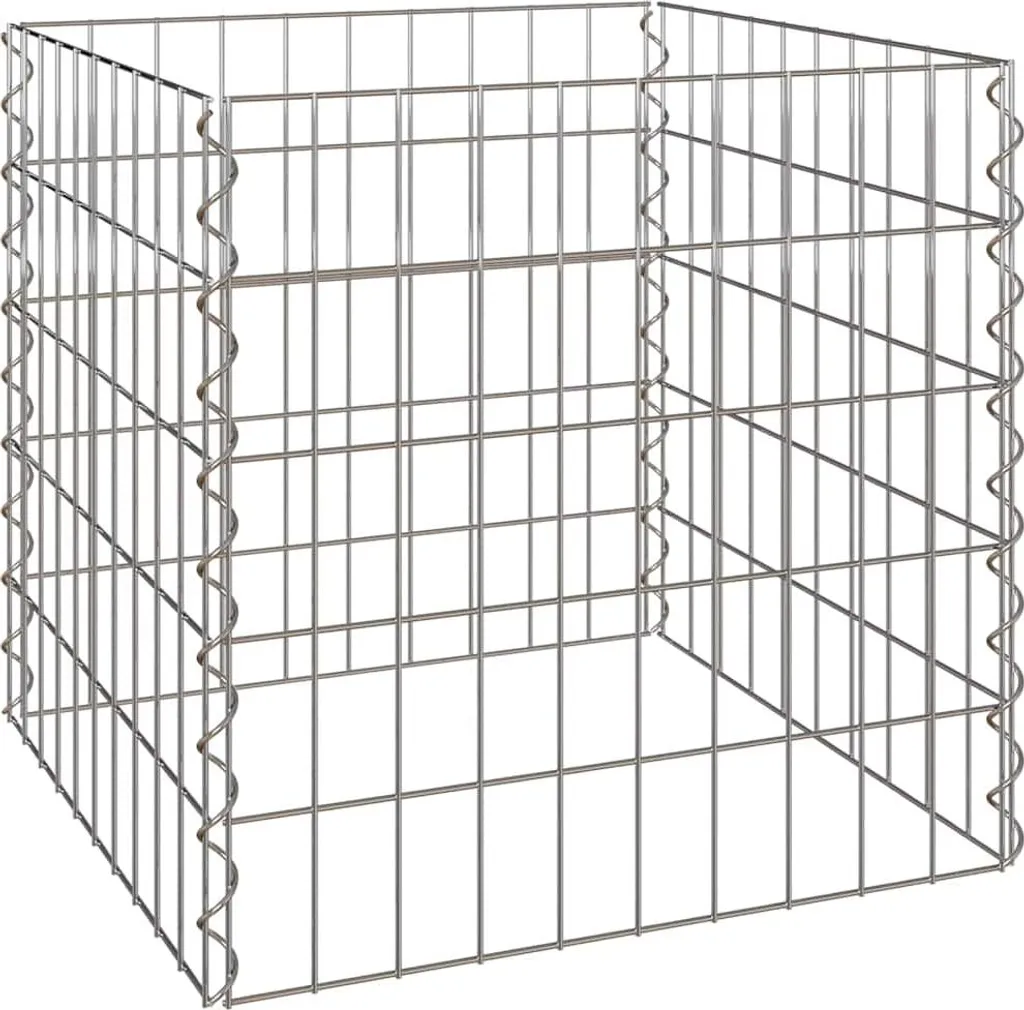 Bac à compost de jardin en métal 125L format carré 50cm maille fer