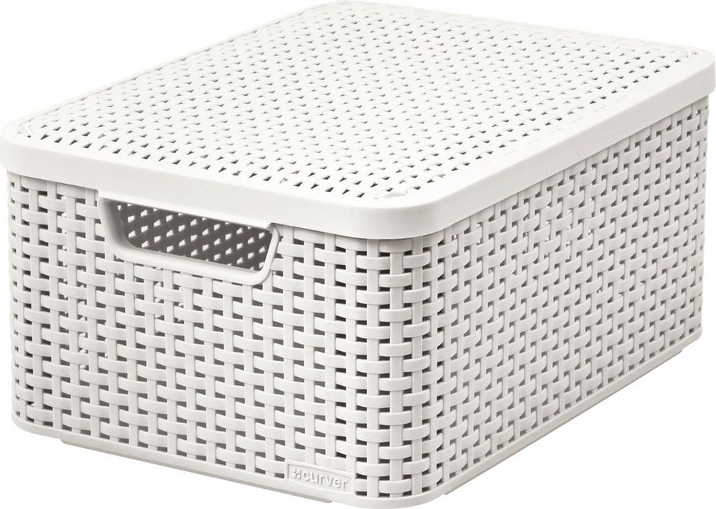 Panier Curver STYLE2 LID M, creme, avec couvercle, 42x29x19 Image du produit 