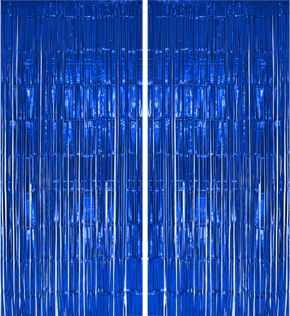 2x Lametta Vorhang - blau - 91x244 cm Produktbild 