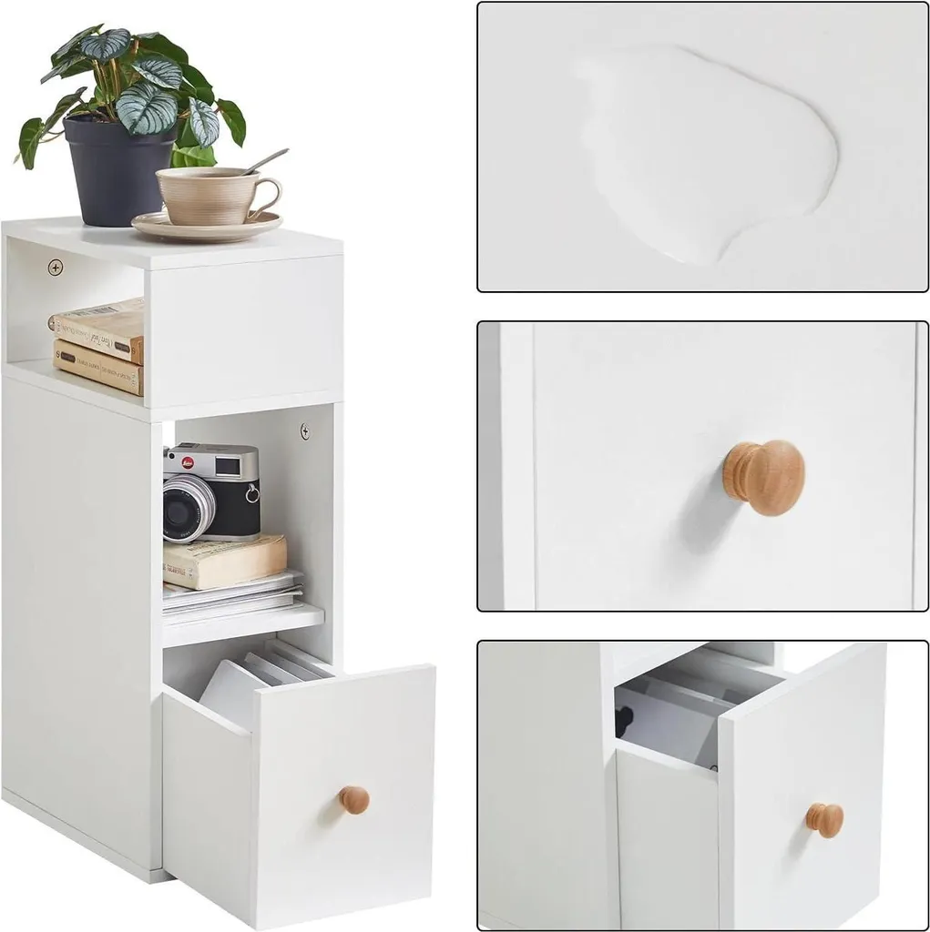 Table d'Appoint Étroite Gain de Place avec Tiroir Solution Petites Chambres