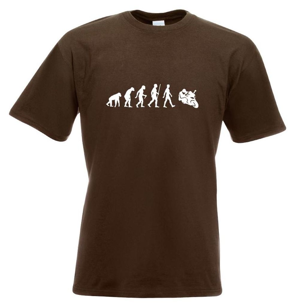 Kiwistar - T-Shirt - Chocolate - Evolution Motorrad Rennmaschine Herren Funshirt Bedruckt Design Sprüche Spruch Motive - mit Motiv Bedruckt - Funs...