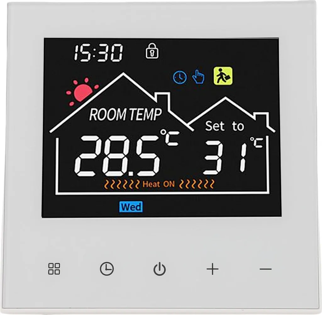 Thermostat intelligent programmable LCD tactile pour chauffage à eau