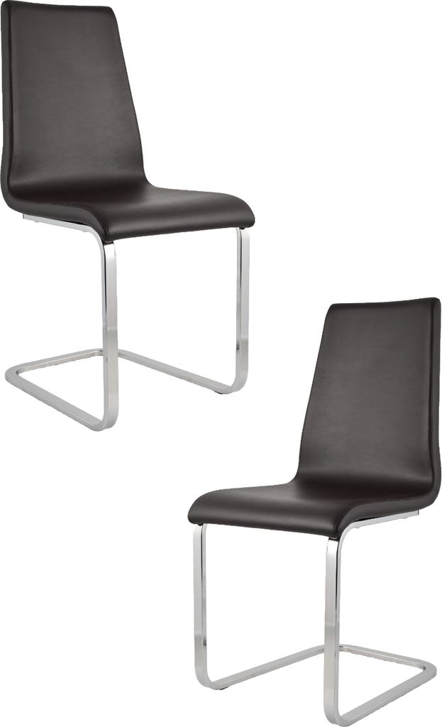 t m c s Tommychairs - 2er Set Freischwinger-Stühle BERLIN mit hochfestem rechteckigem Freischwingergestell aus Stahl und Sitzflaeche aus mehrschic...