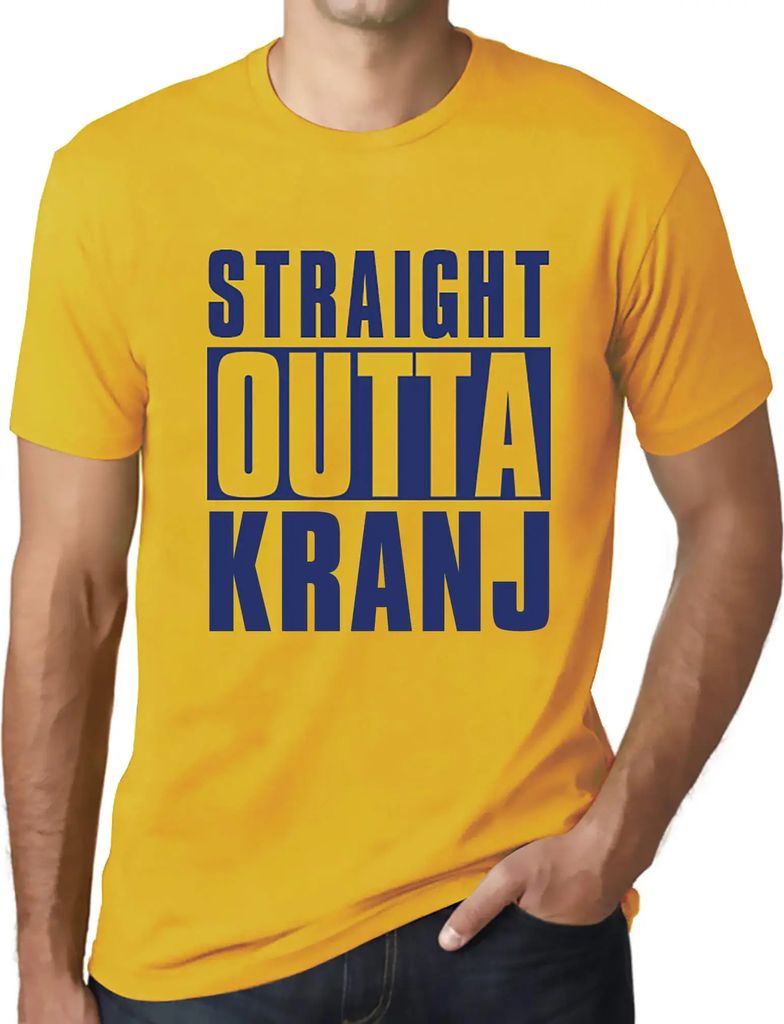 Herren Grafik T-Shirt Straight Outta Kranj Öko-Verantwortlich Vintage Jahrgang Kurzarm Lustige Druck Geburtstag Geschenk Mann