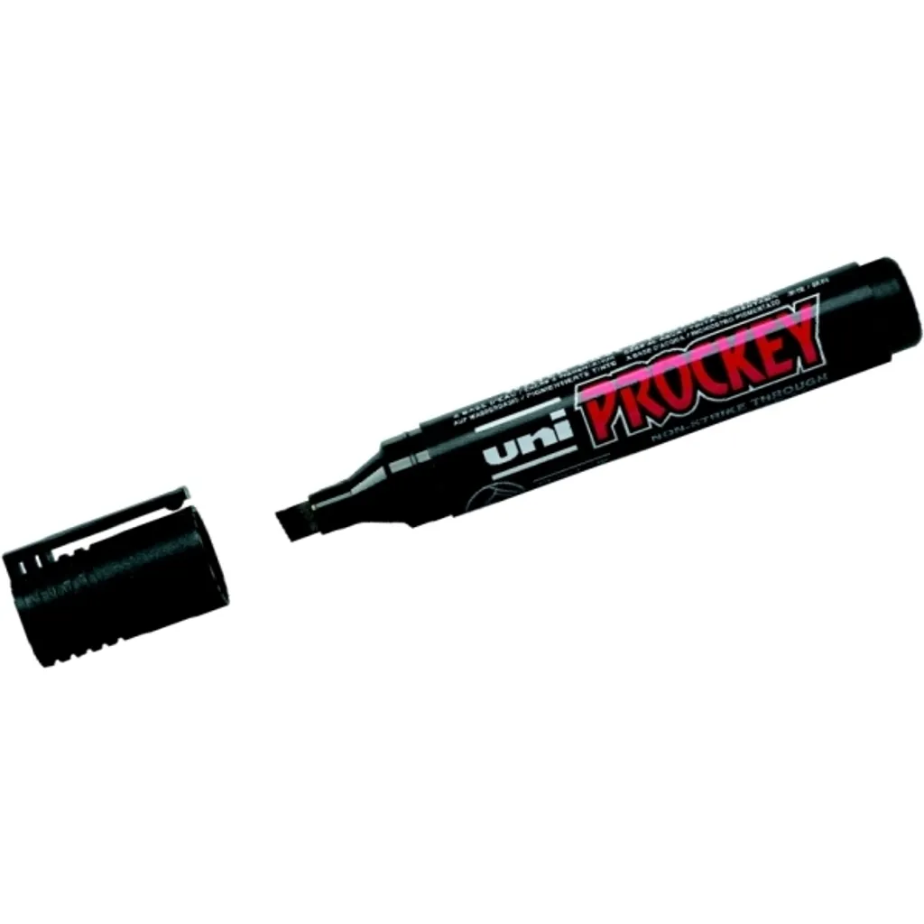 Faber-Castell 159099 Marcatore per lavagna a fogli mobili UNI Prockey PM-126 impermeabile, nero punta a cuneo 3-6 mm(T)