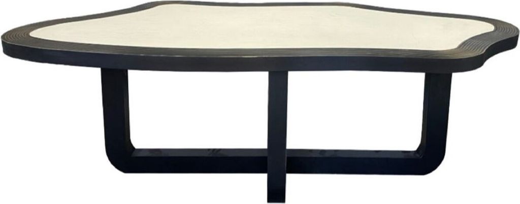 Casa Padrino Luxus Esstisch Grau / Schwarz 220 x 100 x H. 76 cm - Massiver Küchentisch - Esszimmer Möbel - Küchen Möbel - Luxus Möbel