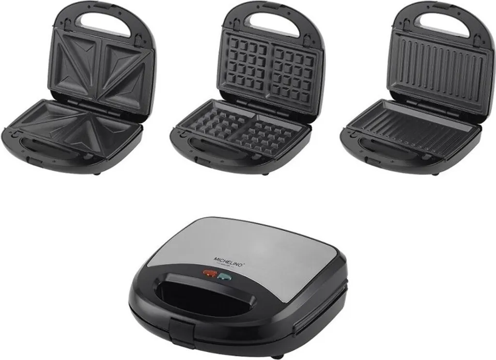 Machine à sandwich Michelino 3 en 1 plaques antiadhésives 750W noir