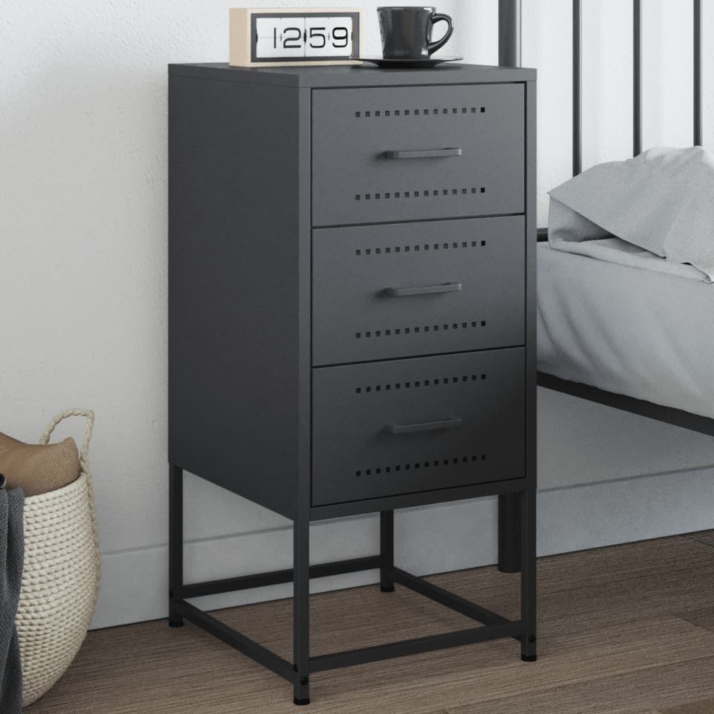 vidaXL Nočný stolík antracit 36x39x78 cm oceľ Obrázok produktu 