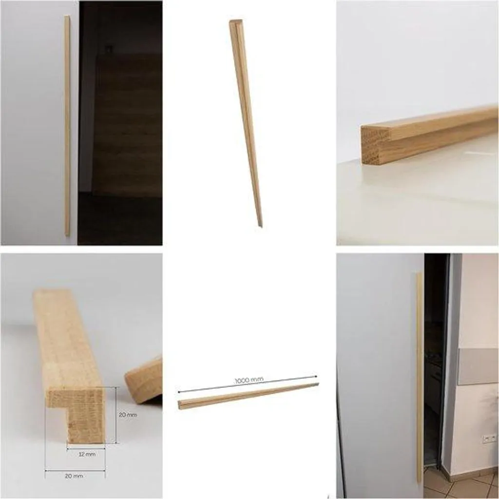 Poignées 100 cm en chêne naturel vernis mat pour mobilier contemporain