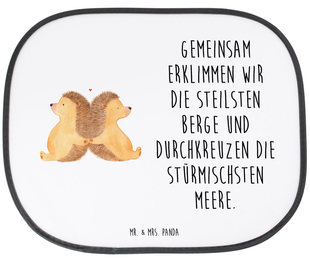 Mr. & Mrs. Panda Sonnenschutz Auto Igel händchenhaltend - Weiß - Geschenk, Sonnenblende, Jahrestag, für, saugnapf, Liebe, Große, Freundin, Love...
