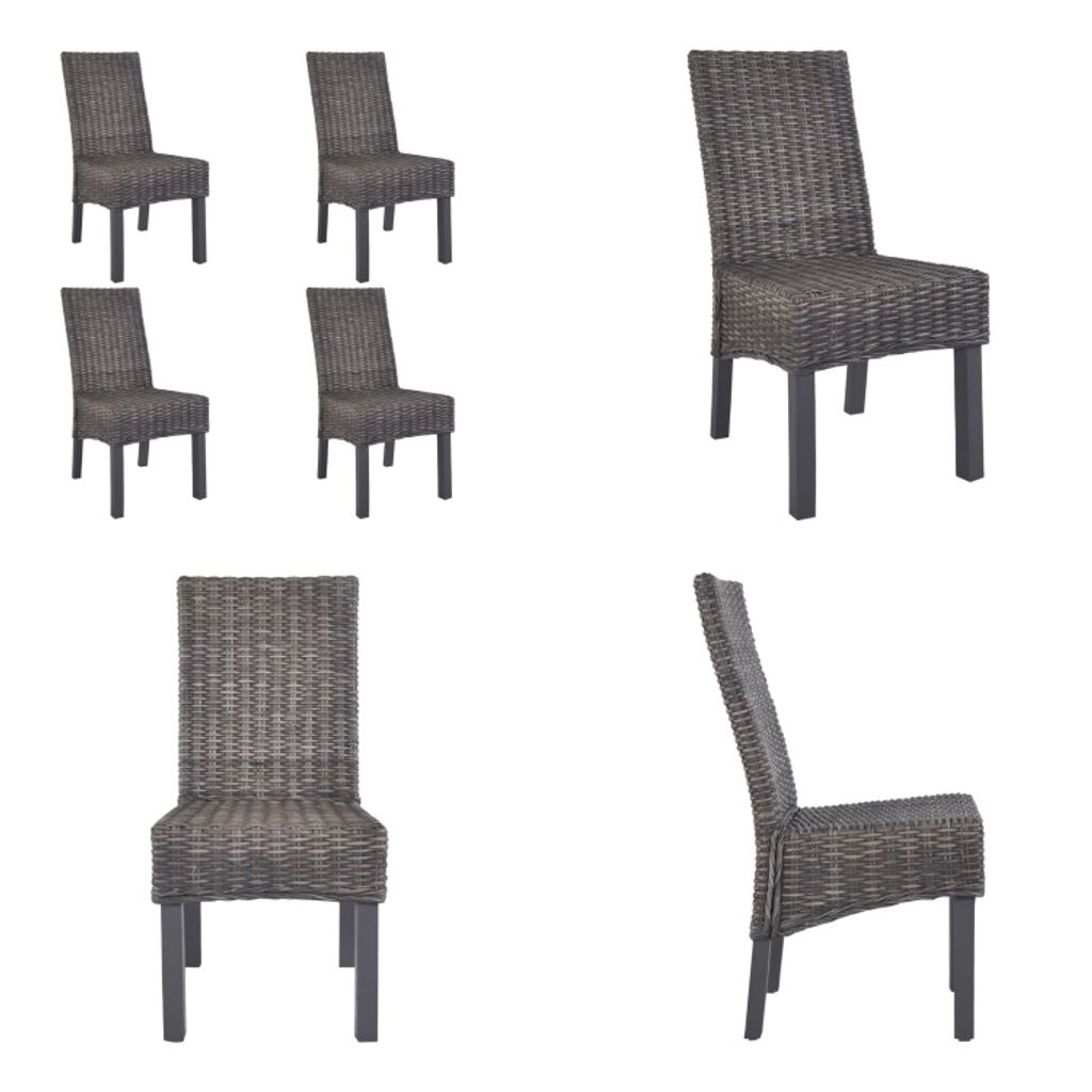 vidaXL Esszimmerstühle 4 Stk. Braun Kubu Rattan und Mangoholz - Esszimmerstuhl - Esszimmerstühle - Stuhl - Stühle