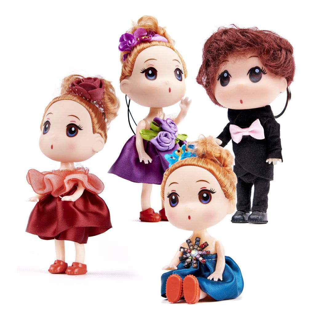 Puppenhaus 3 Mädchen + 1 Junge Satz von 4pcs. 12 cm Produktbild 