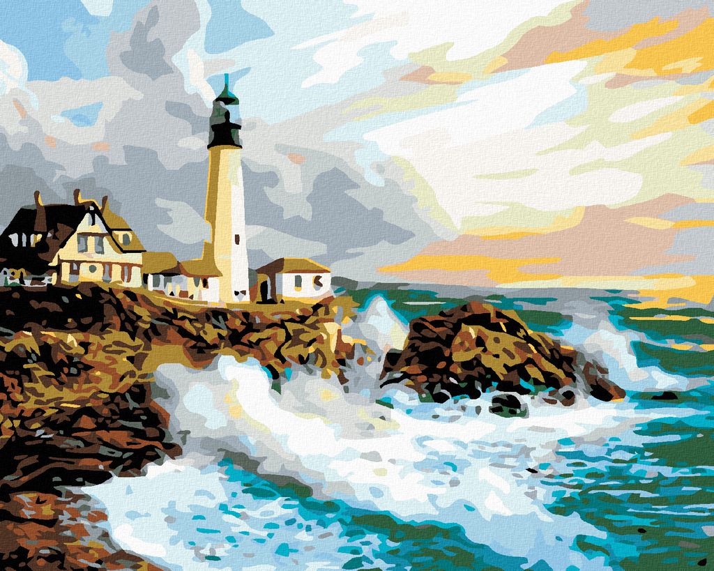 Diamondi - Diamond painting - LEUCHTTURM, 40X50 cm, mit Keilrahmen (bereits gespannt)