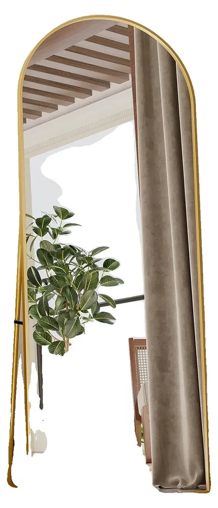 Miroir en pied incurvé 164 x 54 cm - Modèle autoportant ou mural chic
