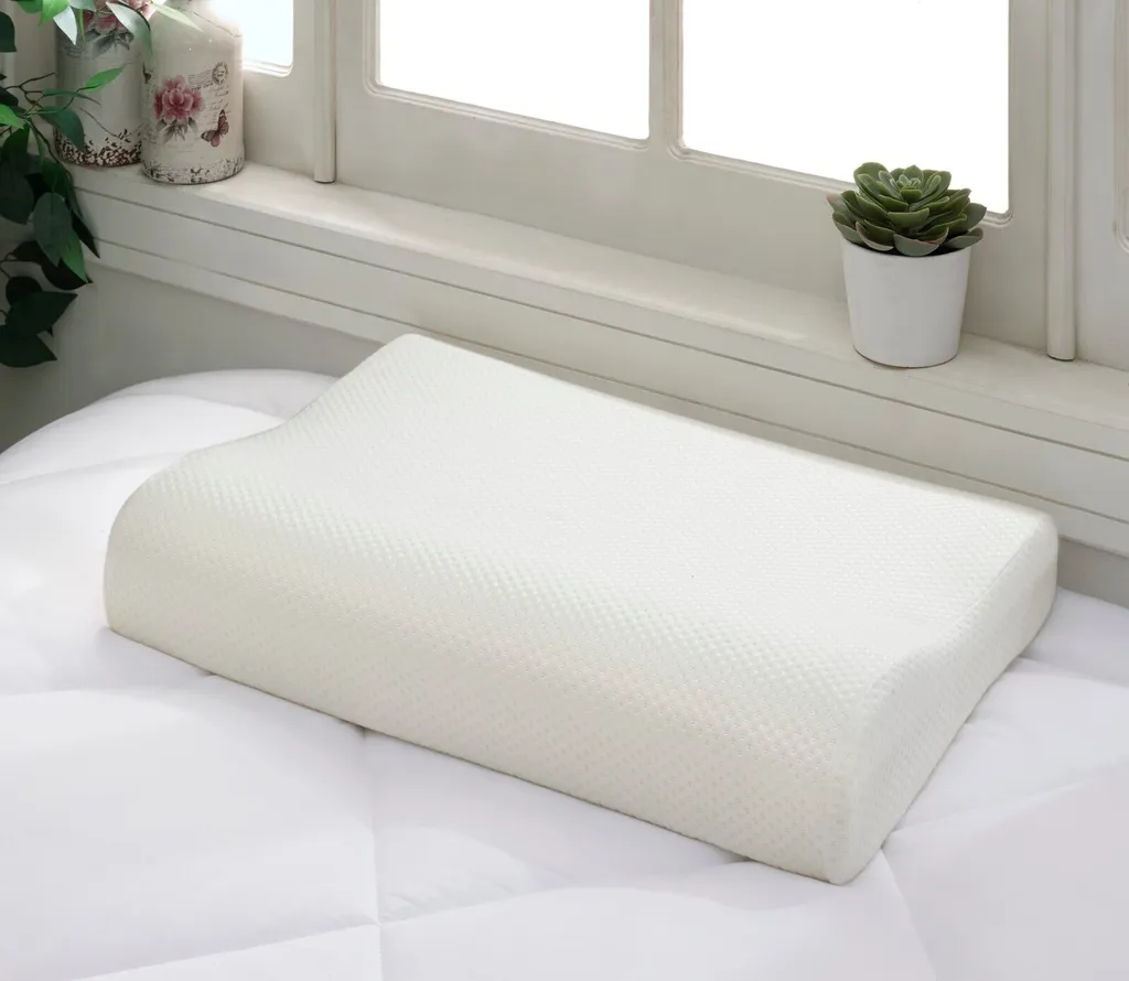 Oreiller en polyester blanc Ortopedik Visko 40x60x12cm confort ferme