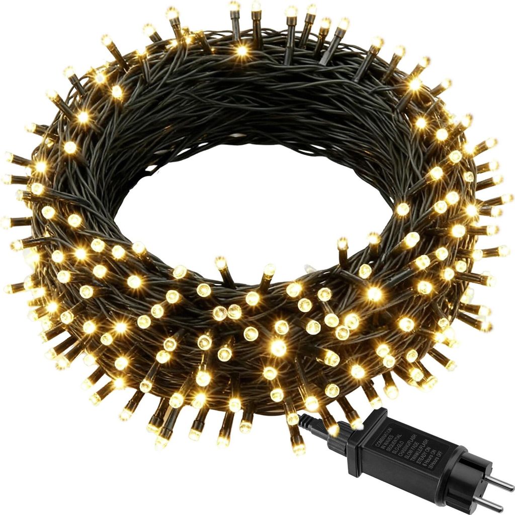 tectake LED-Lichterkette warmweiß Lichterabstand 10 cm