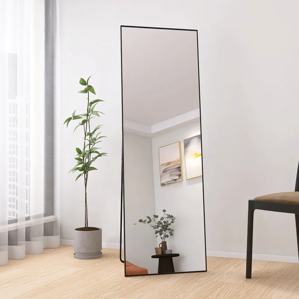Specchio Grande 162x53cm ProximaX Cornice Metallo Nero Antirottura