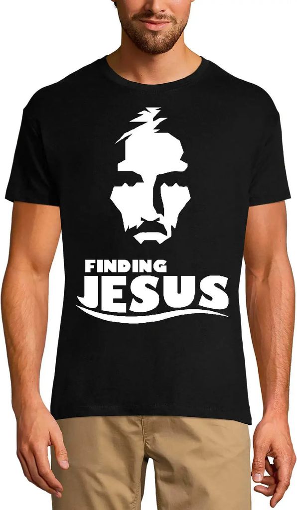Herren Grafik T-Shirt Jesus finden - Glaube-Bibel-Chris – Finding Jesus - Faith Bible Chris – Öko-Verantwortlich Vintage Jahrgang Kurzarm Lustige