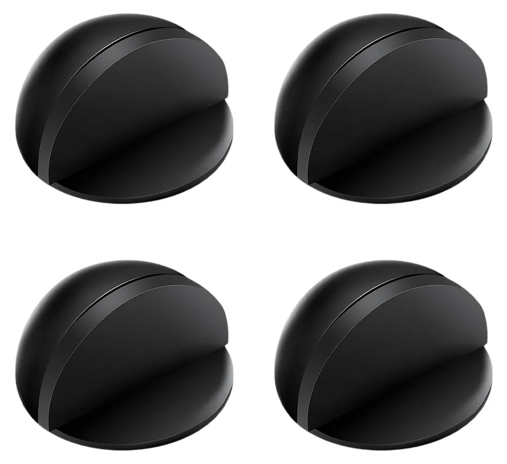 Butée de porte noire lot de 4 : finissez-en avec les traces sur vos murs