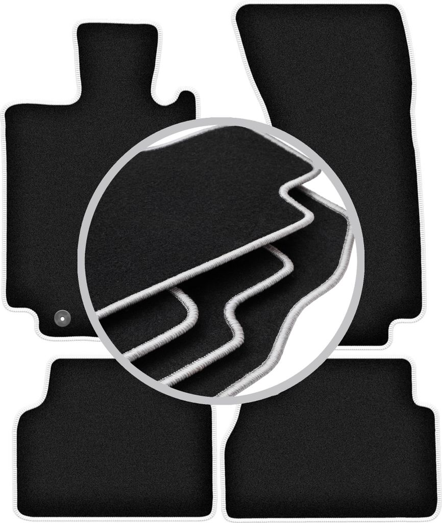 CARLUX-SILVER Autofußmatten für: Mercedes S W220 4Matic kurz (1998-2005)