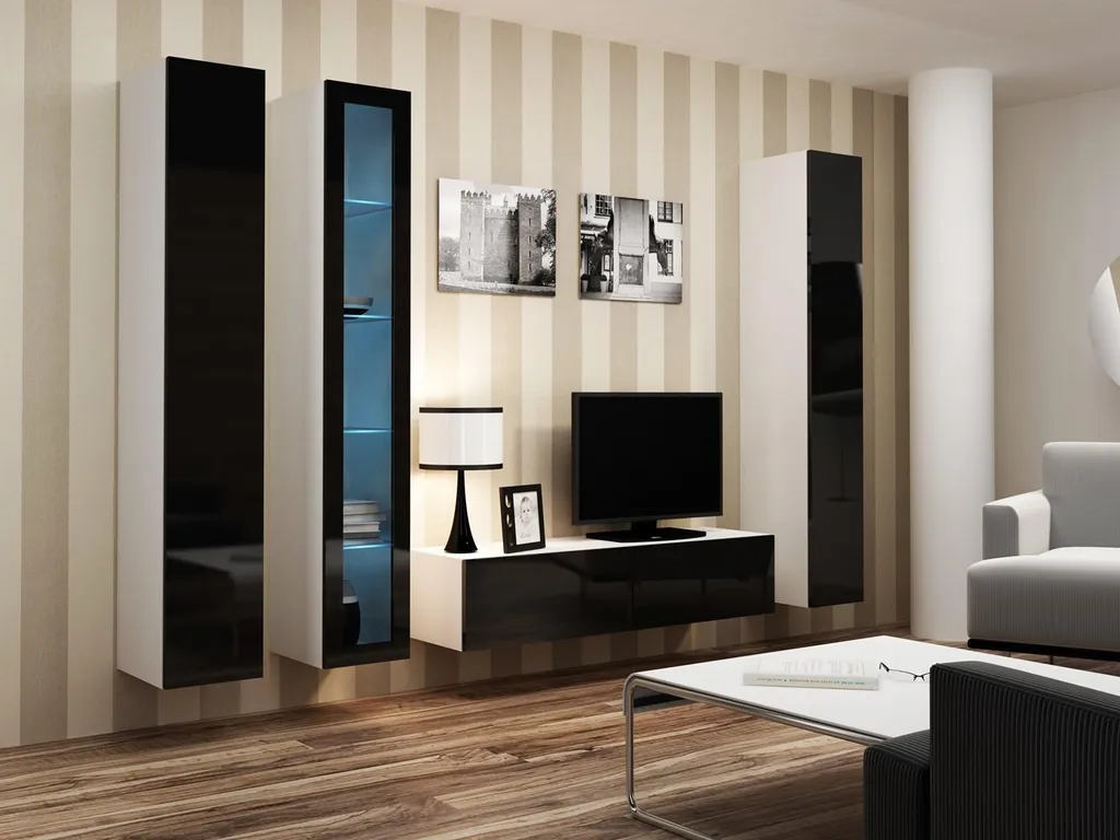 Vitrine Murale Blanche VIGO180 Solution de Rangement Verticale et Design - 5