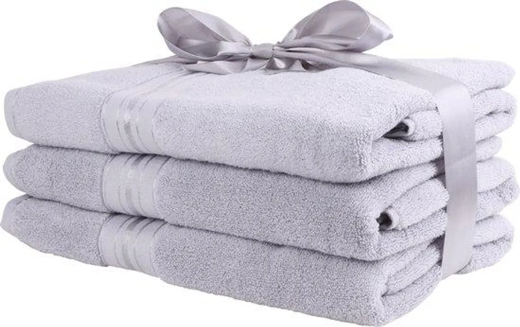 Zoem - Asciugamano da bagno - Set da 3 pezzi - Bagno - 70 x 140 cm - Grigio - Grigio chiaro - 3 pezzi - Morbido - Qualità alberghiera - Cotone - Tessuti da bagno - Asciugatura - Docce