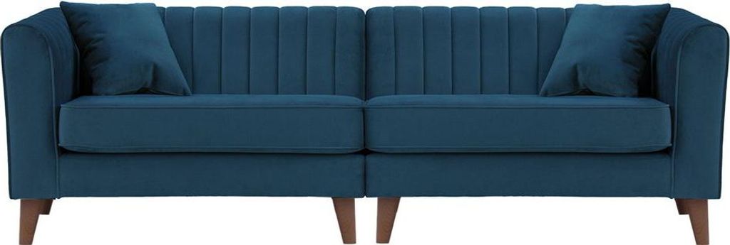 4-Sitzer Sofa Mary in der Mitte verbunden-Velluto 11-dark oak