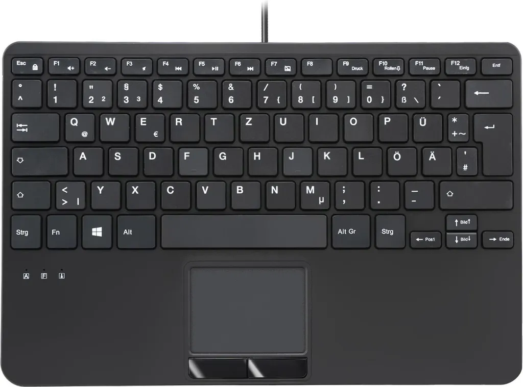 Perixx PERIBOARD-525 FR B Mini clavier filaire USB avec pavé tactile noir