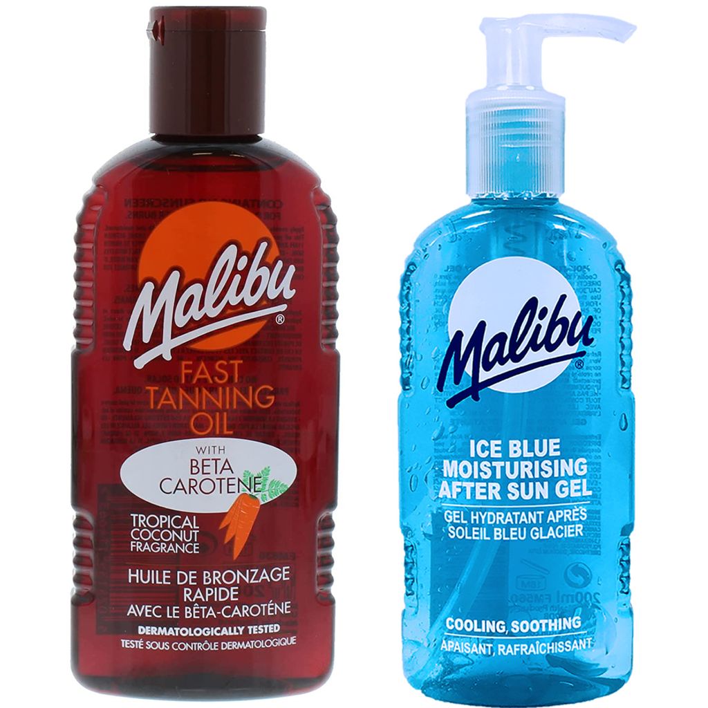 Malibu Karotten- und Kokosnuss-Sonnenschutzöl 200 ml + After Sun Gel 200 ml