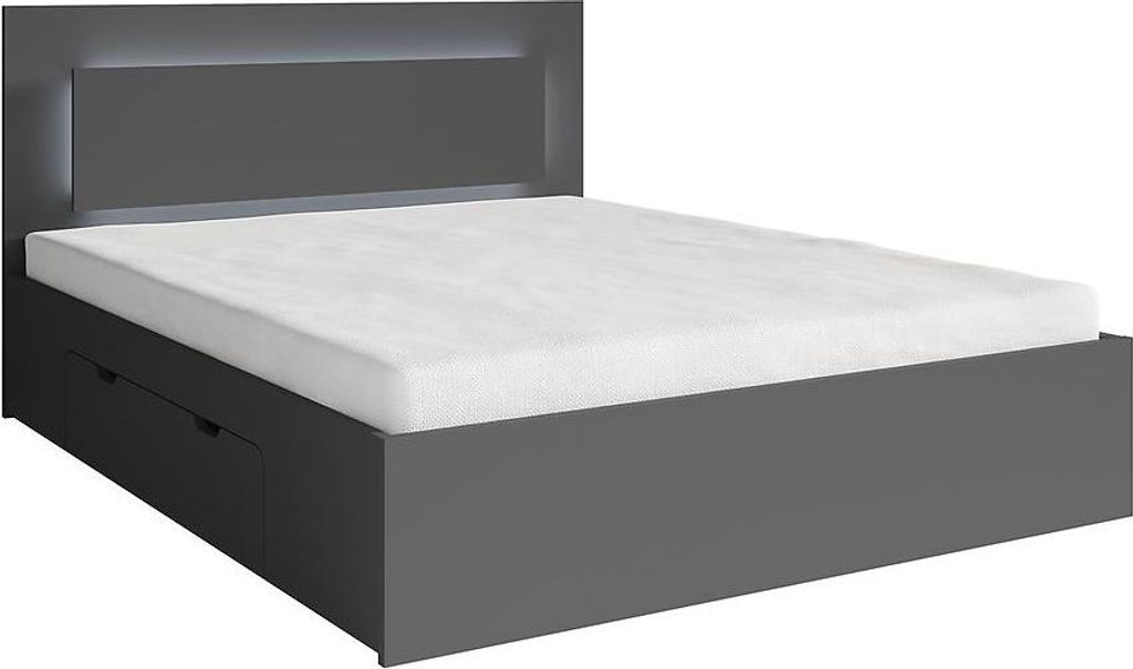 Manželská postel se šuplíky 140x200 DUITAMA - grafitová + Obrázek produktu 