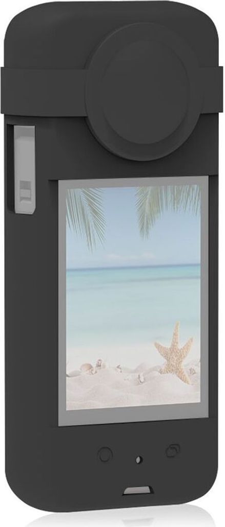 Kamera Schutz Hülle für Insta360 X3 Case Cover Bumper Etui Silikon Tasche Schale, Farbe:Schwarz