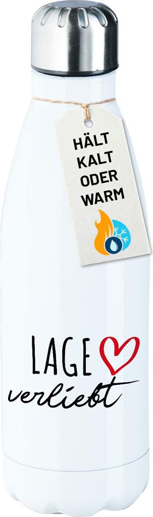 Huuraa Trinkflasche Lage verliebt 500ml White Edelstahl Wasserflasche Trinkflasche Geschenkidee