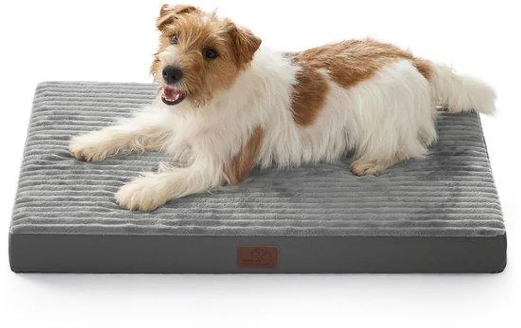 Lit orthopédique pour petits chiens gris 74x46x7 cm déhoussable lavable